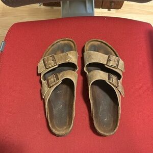 Men’s leather Birkenstocks Arizona tobacco brown